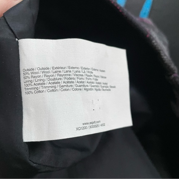 Y2K Vintsge Espirit Wool Plaid Mini Skirt Grey Purple Prep Preppy Size Large - Picture 5 of 6